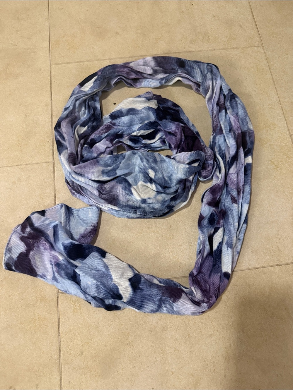 Lightweight Blue & Purple Watercolor Scarf NWOT